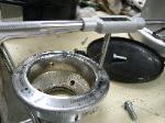 Tapping the threads for the screw.